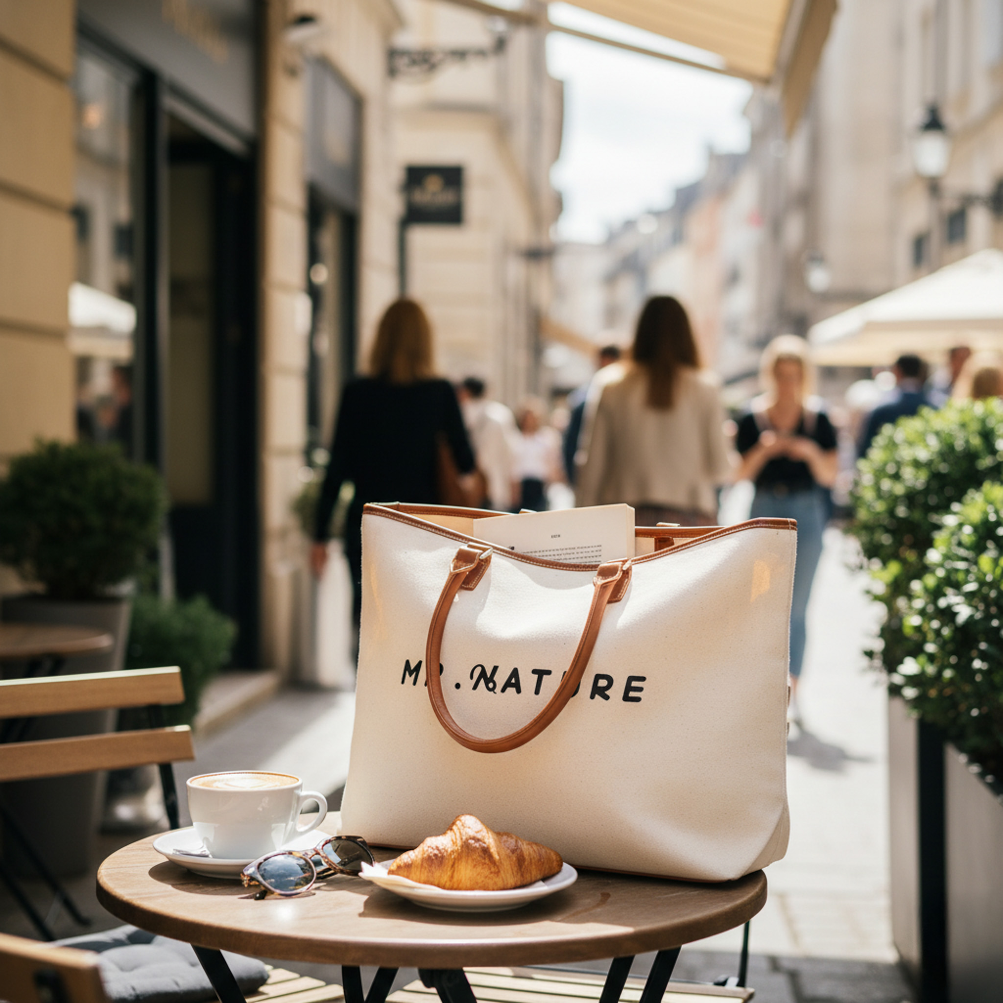 經典皮革手提托特包情境照