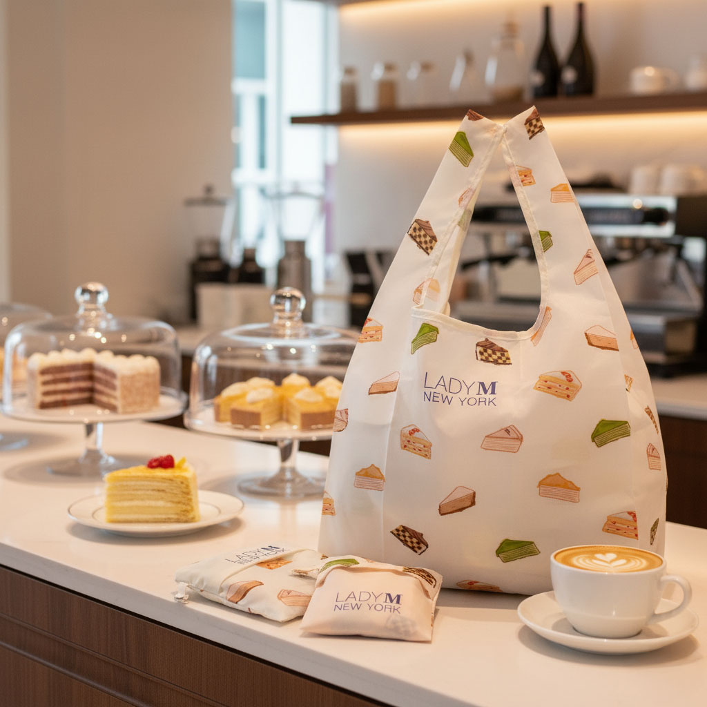 LADY M 蛋糕插畫折疊袋