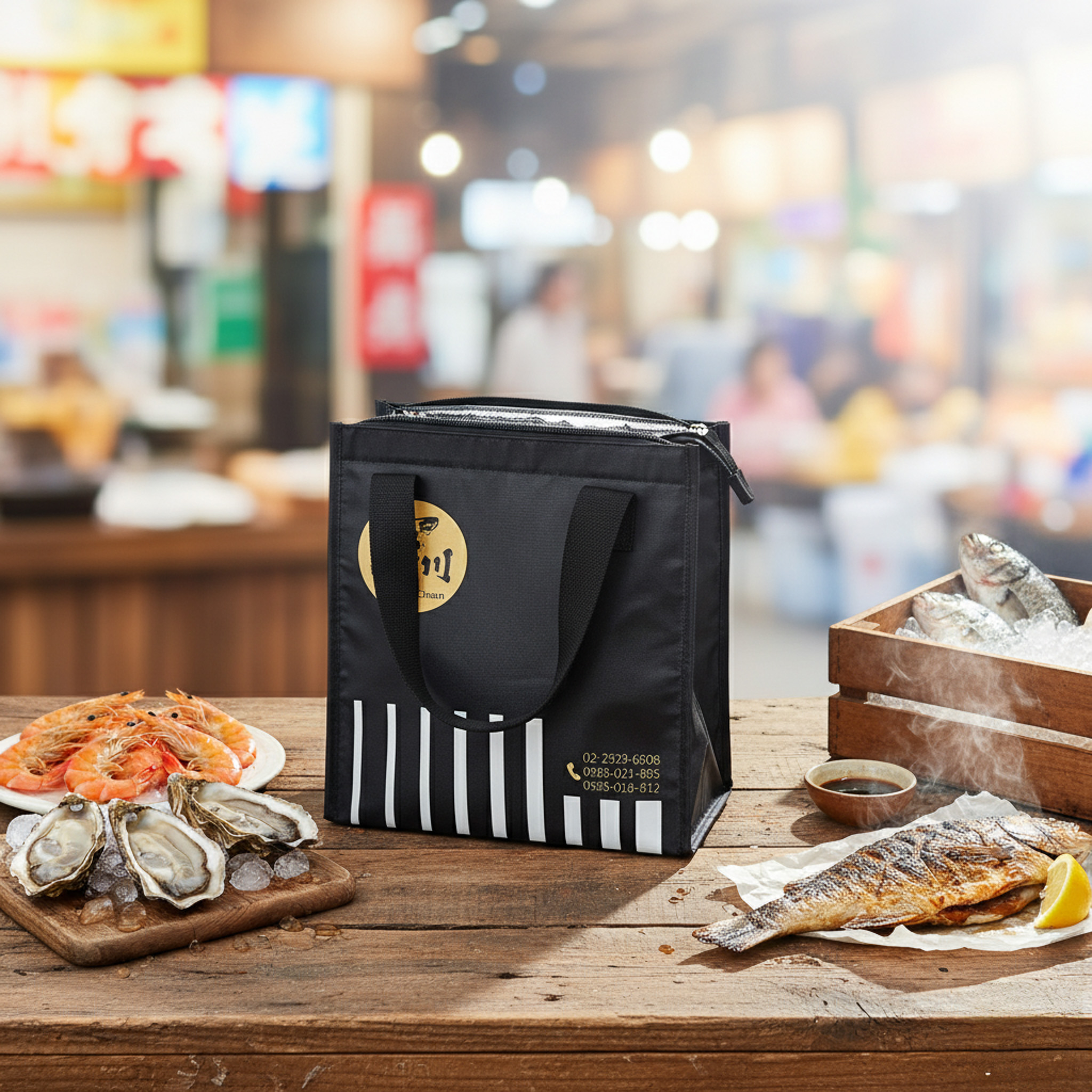 源川日式黑色保冷袋