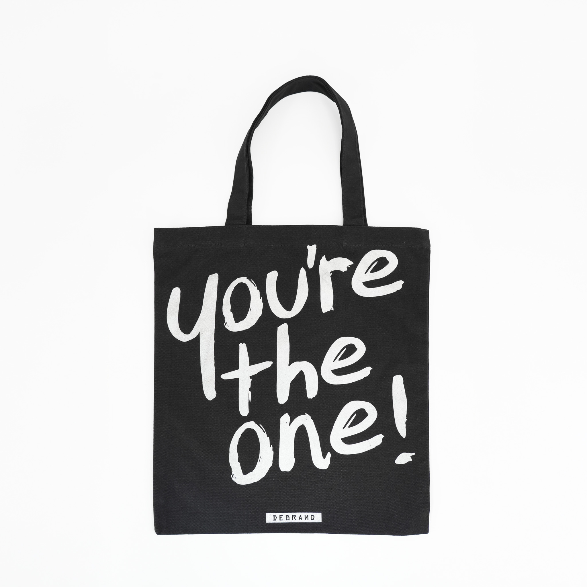 DEBRAND 經典黑白手寫字帆布提袋