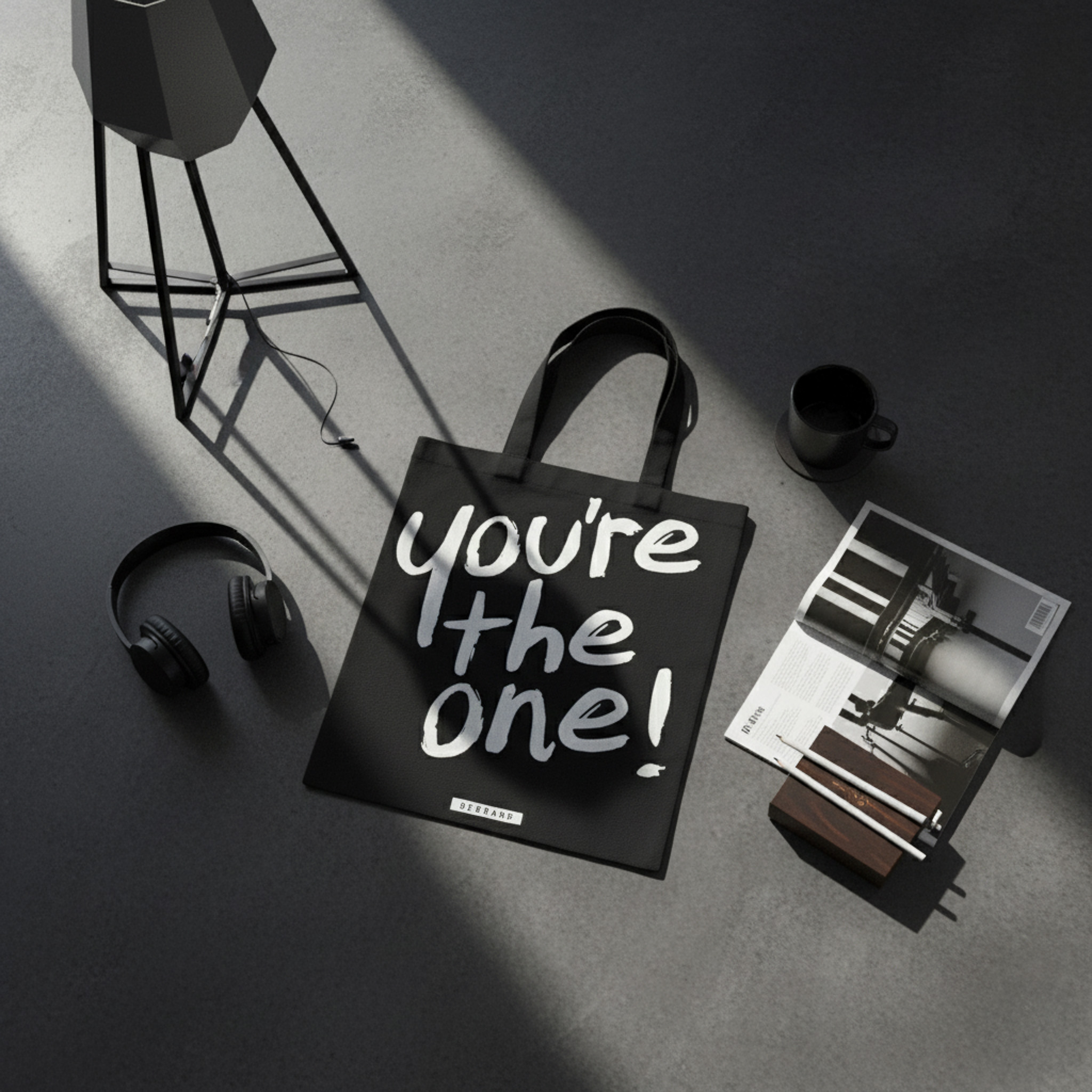 DEBRAND 經典黑白手寫字帆布提袋