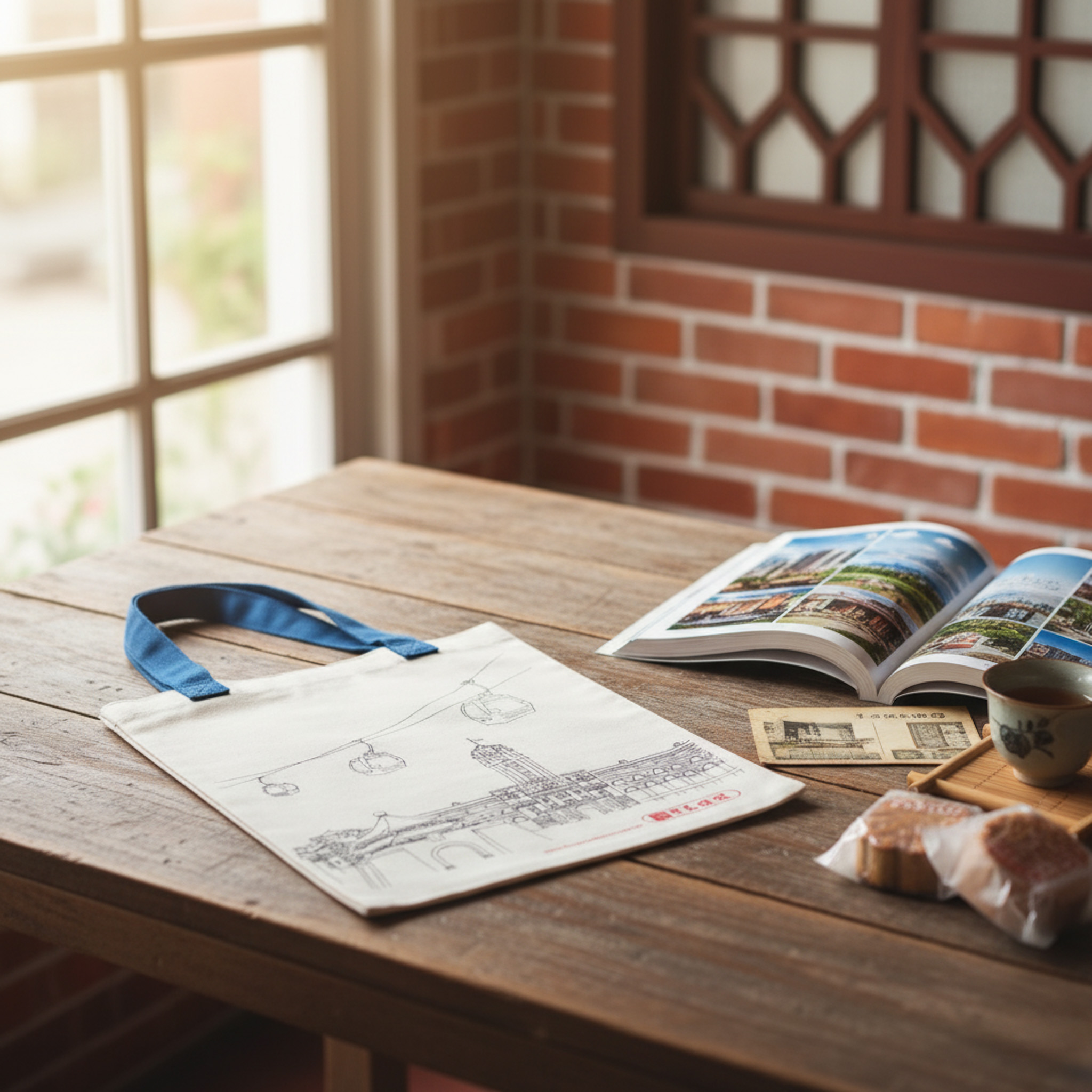 寶島鐘錶 條插畫帆布提袋