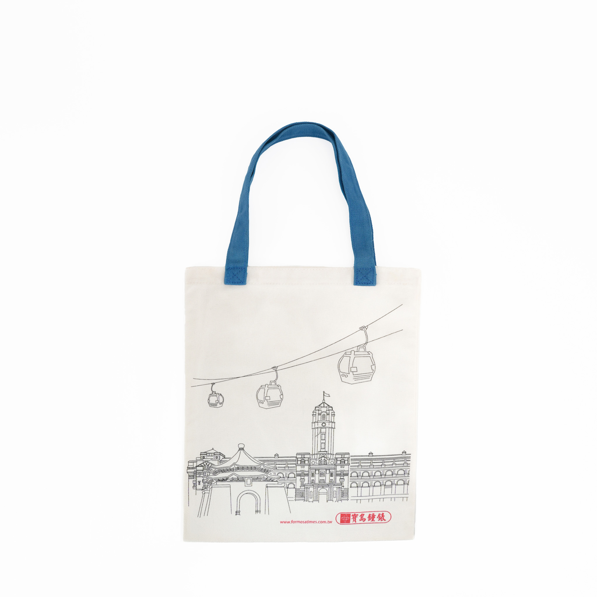 寶島鐘錶 條插畫帆布提袋