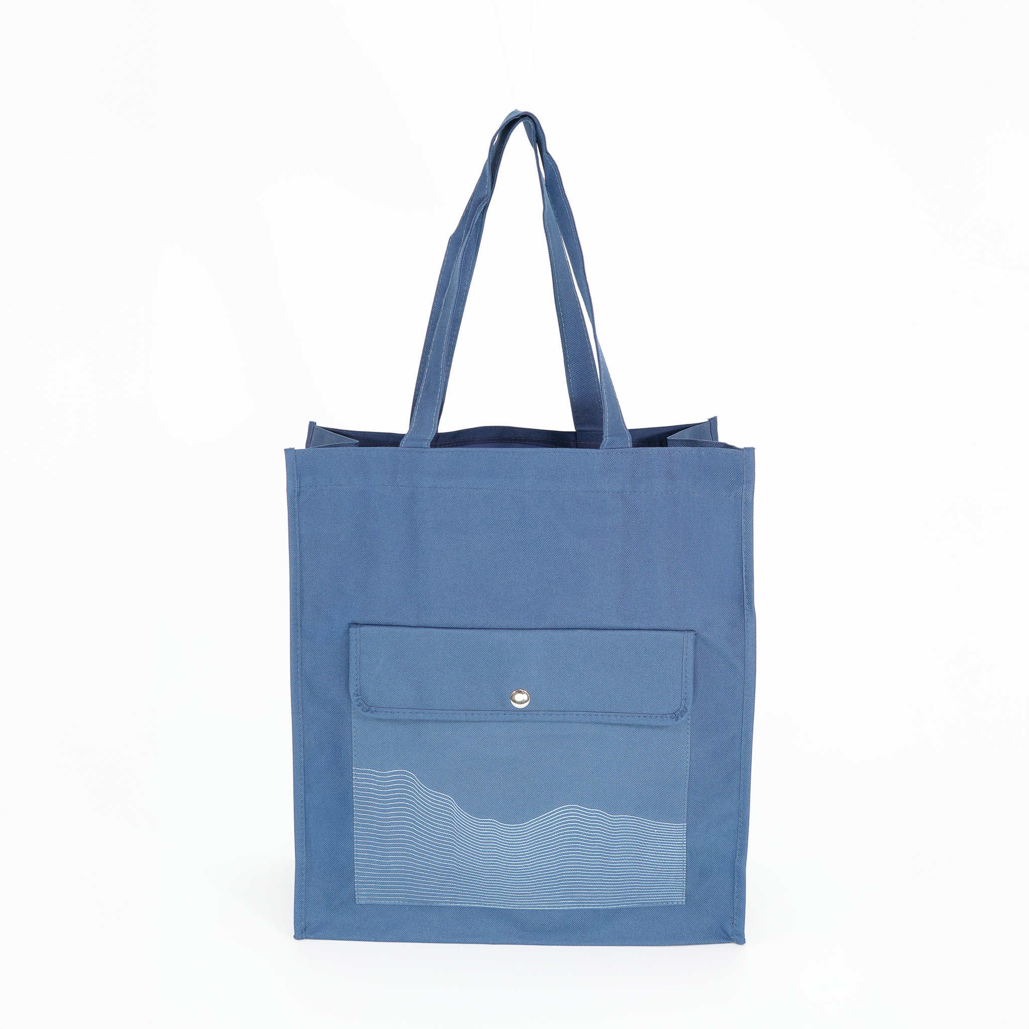 深藍外口袋拉鍊立體袋