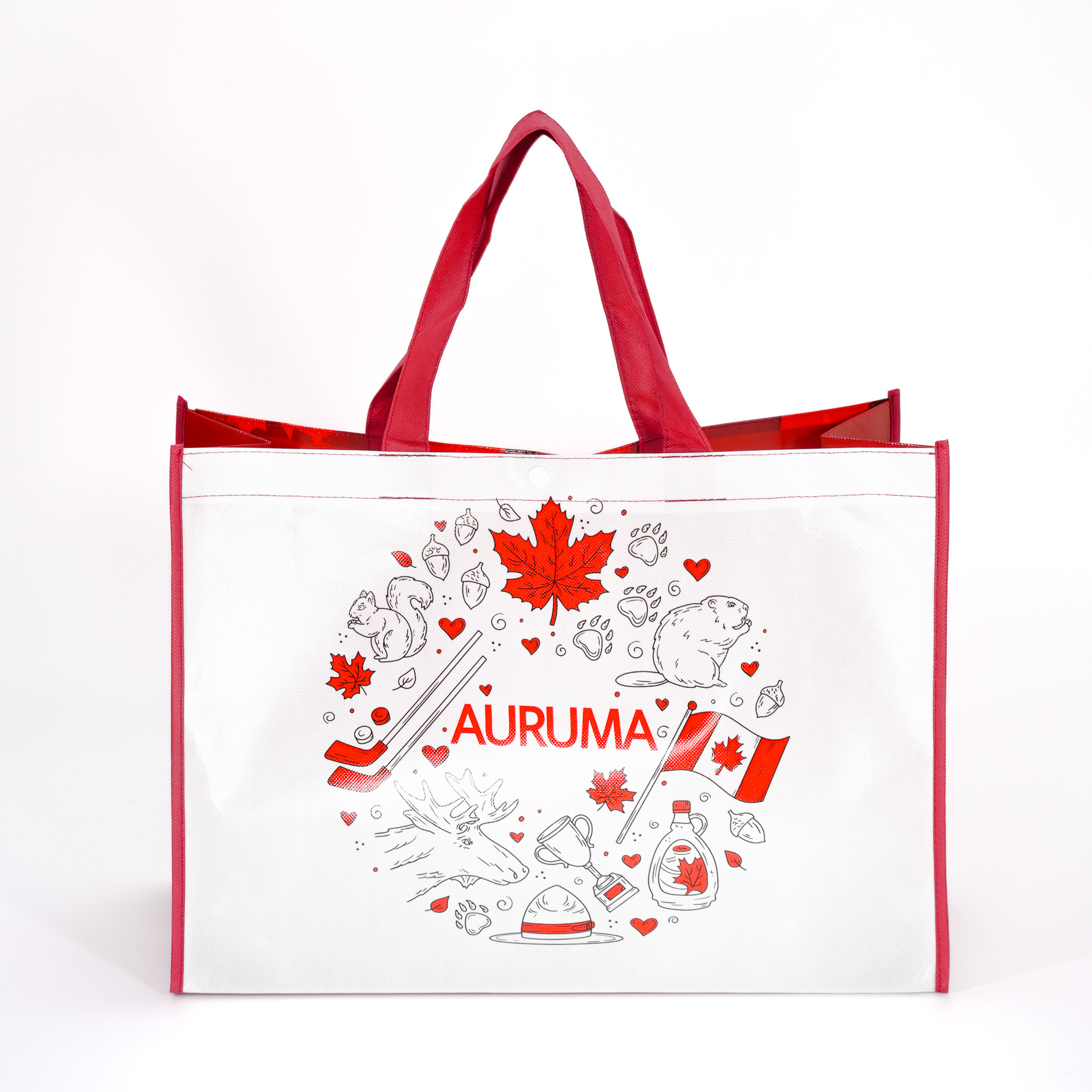 AURUMA 不織布覆膜立體袋(楓葉)