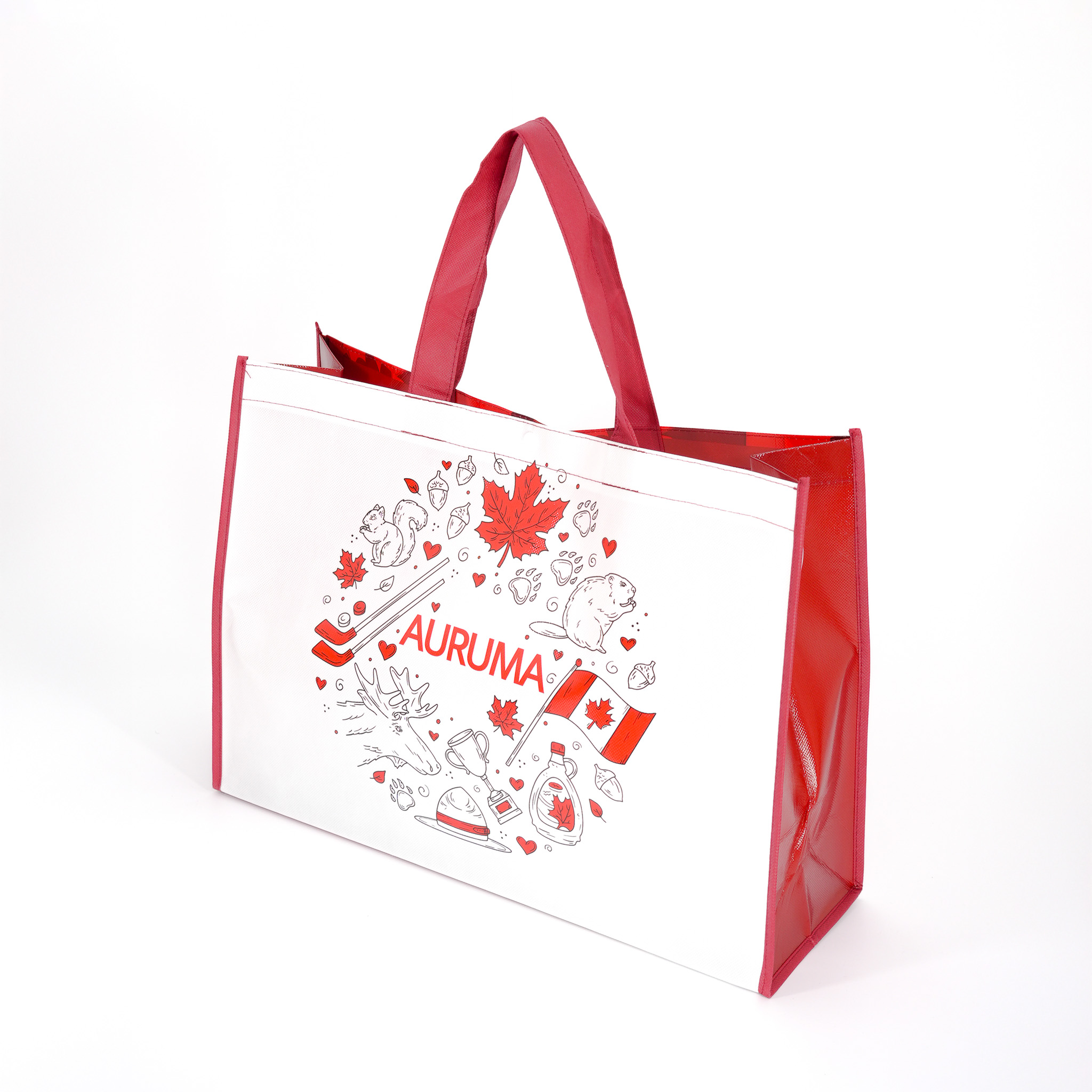 AURUMA 不織布覆膜立體袋(楓葉)