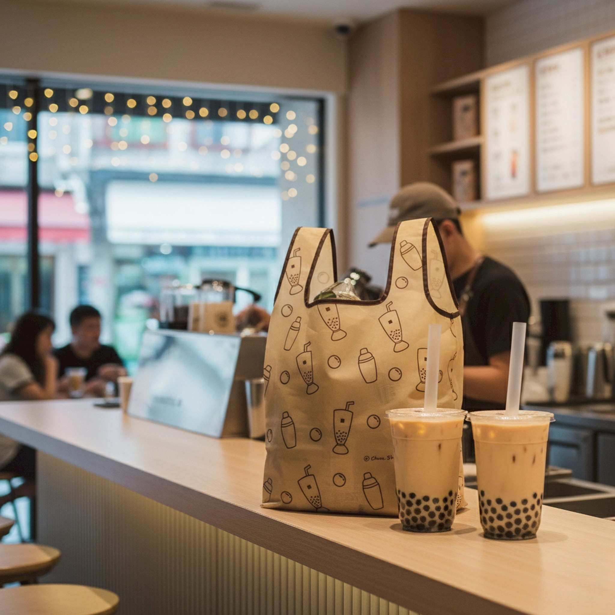 珍珠奶茶-摺疊購物袋
